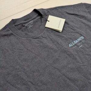 NEW All Saints T-Shirt Mens L Underground S/S Crew Oversized Fit Gravestone Grey